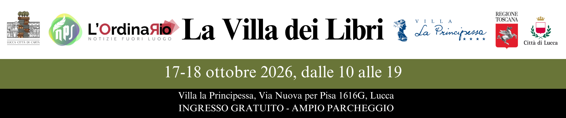 Villa la Principessa, Via Nuova per Pisa 1616G, Lucca INGRESSO GRATUITO - AMPIO PARCHEGGIO (1920 x 400 px)
